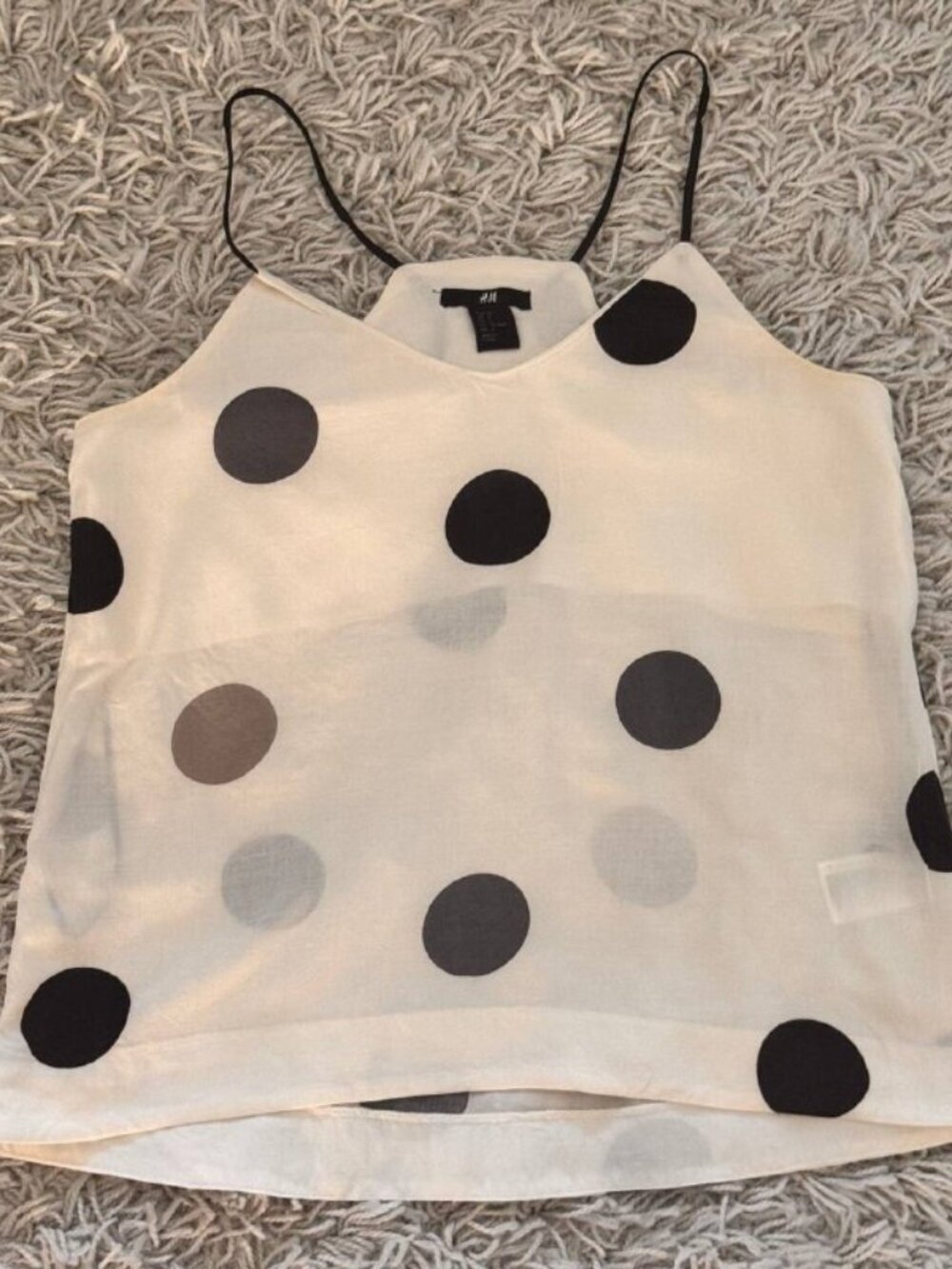 H&M Polka Dot Sleeveless Blouse in Ivory Women’s Size - 6